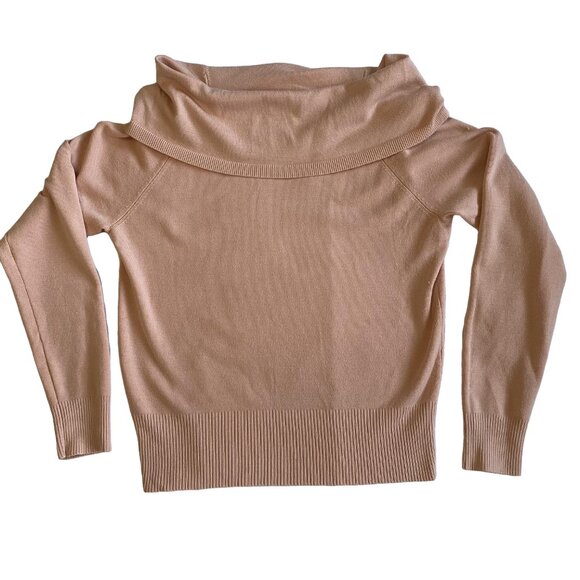 VALERIE STEVENS Petal Pink Silk Blend Cowl Neck Sweater Y2K Vintage M - Picture 4 of 7